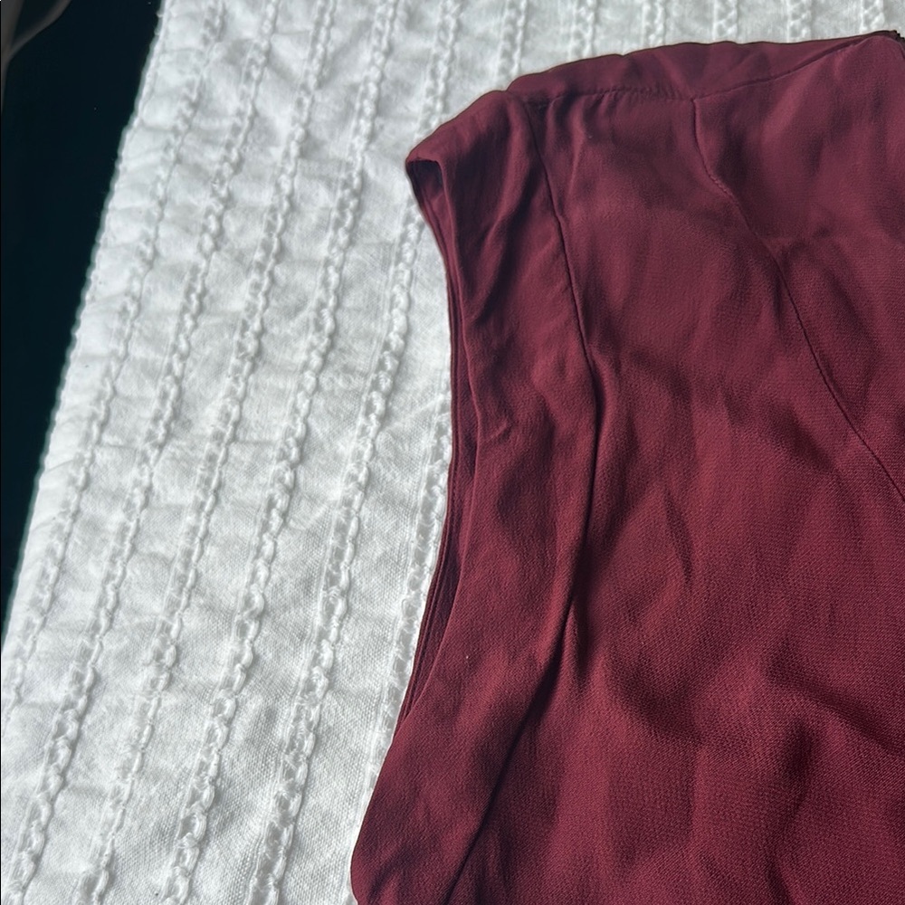 Red Wrap Blouse with Relaxed Fit - Picture 7 of 10